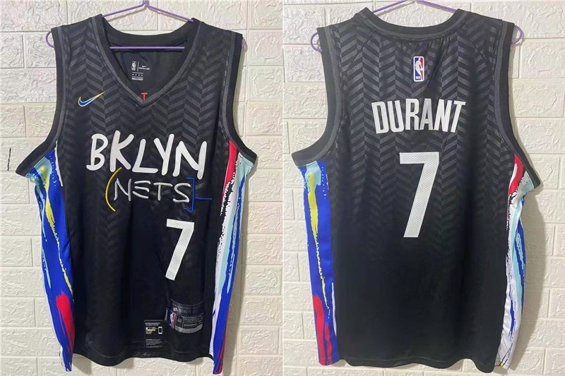 Personalized Men’s Brooklyn Nets #7 Kevin Durant NEW Black 2021 City Edition Swingman Stitched NBA Jersey