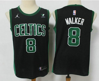 Personalized Men’s Boston Celtics #8 Kemba Walker Black 2021 Brand Jordan Swingman Stitched NBA Jersey With NEW Sponsor Logo