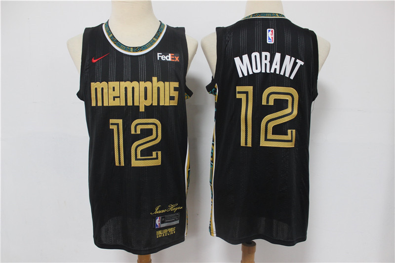 Personalized Grizzlies 12 Ja Morant Black 2020 21 City Edition Swingman Jersey