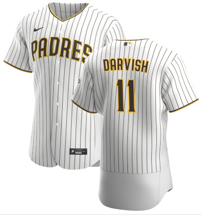 Personalized San Diego Padres #11 Yu Darvish White Home Flexbase Jersey