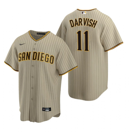 Personalized San Diego #11 Padres Yu Darvish Sand Brown Trade Alternate Coolbase Jersey