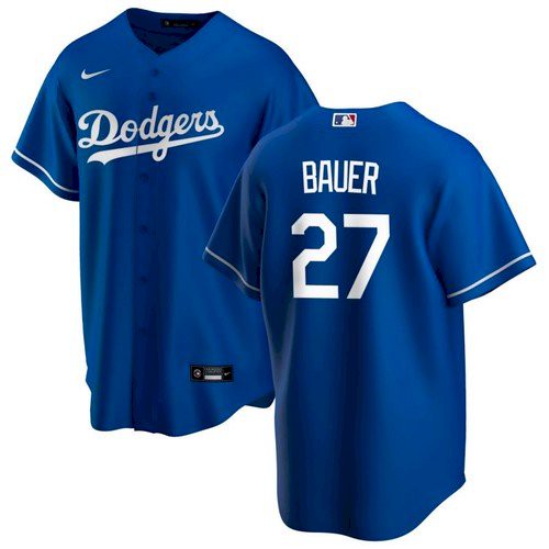 Personalized Dodgers 27 Trevor Bauer Royal Cool Base Jersey