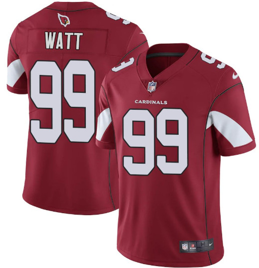 Personalized Men’s Arizona Cardinals #99 J. J. Watt Red Limited Jersey Stitched 2021