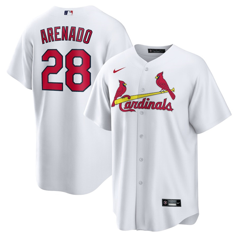 Personalized Cardinals 28 Nolan Arenado White Cool Base Jersey