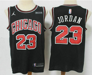 Personalized Men’s Chicago Bulls #23 Michael Jordan Black 2021 Brand Jordan Swingman Stitched NBA Jersey With Sponsor Logo