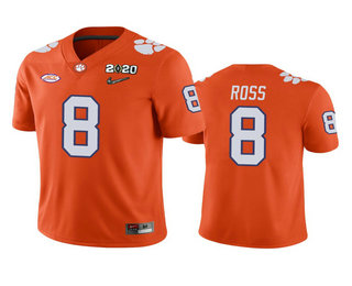 Personalized Men’s Clemson Tigers #8 Justyn Ross Orange 2020 National Championship Game Jersey