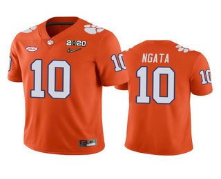 Personalized Men’s Clemson Tigers #10 Joseph Ngata Orange 2020 National Championship Game Jersey