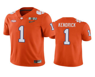 Personalized Men’s Clemson Tigers #1 Derion Kendrick Orange 2020 National Championship Game Jersey