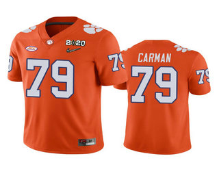 Personalized Men’s Clemson Tigers #79 Jackson Carman Orange 2020 National Championship Game Jersey