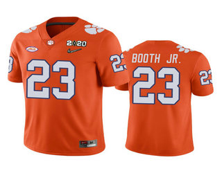 Personalized Men’s Clemson Tigers #23 Andrew Booth Jr. Orange 2020 National Championship Game Jersey