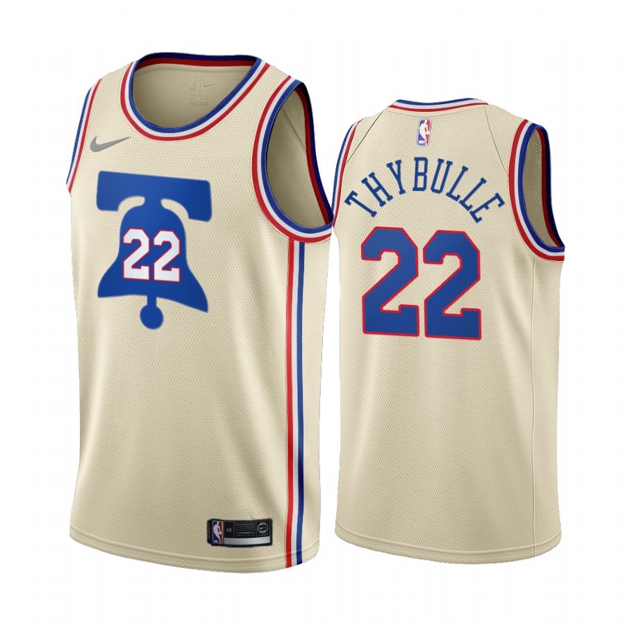 Personalized Philadelphia 76ers #22 Matisse Thybulle Cream NBA Swingman 2020-21 Earned Edition Jersey