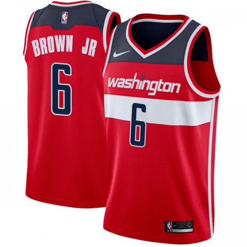 Personalized Wizards #6 Troy Brown Jr Red NBA Swingman Icon Edition Jersey