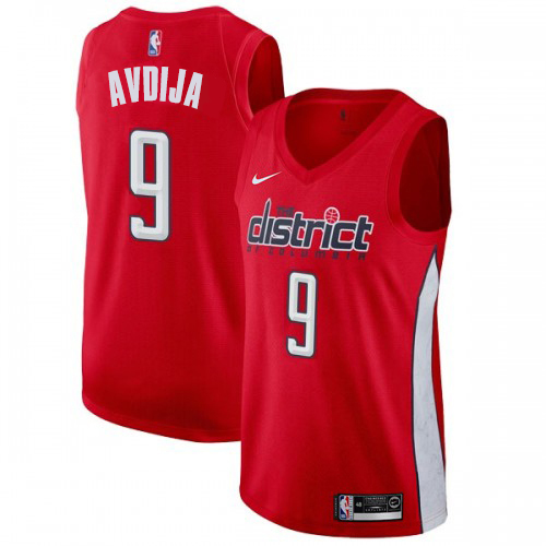 Personalized Wizards #9 Deni Avdija Red NBA Swingman Earned Edition Jersey