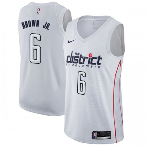 Personalized Wizards #6 Troy Brown Jr White NBA Swingman City Edition Jersey