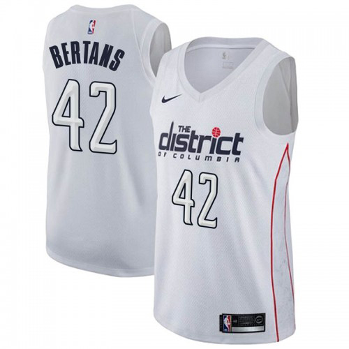 Personalized Wizards #42 Davis Bertans White NBA Swingman City Edition Jersey