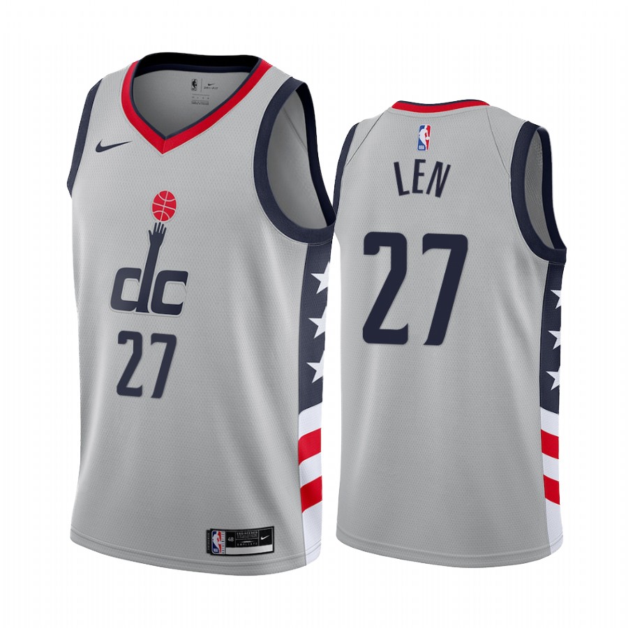 Personalized Wizards #27 Alex Len Gray NBA Swingman 2020-21 City Edition Jersey