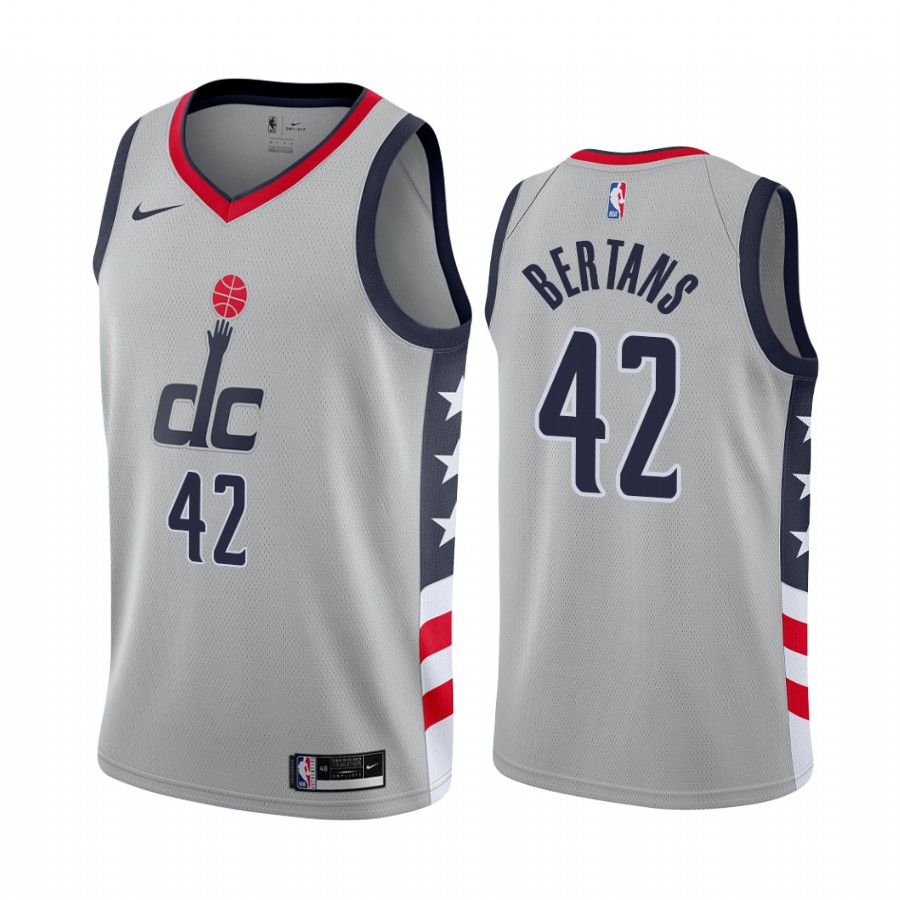 Personalized Wizards #42 Davis Bertans Gray NBA Swingman 2020-21 City Edition Jersey