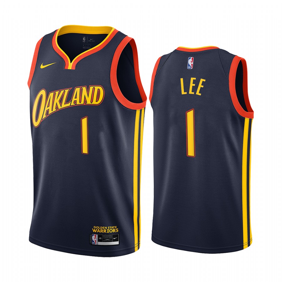 Personalized Warriors #1 Damion Lee Navy NBA Swingman 2020-21 City Edition Jersey