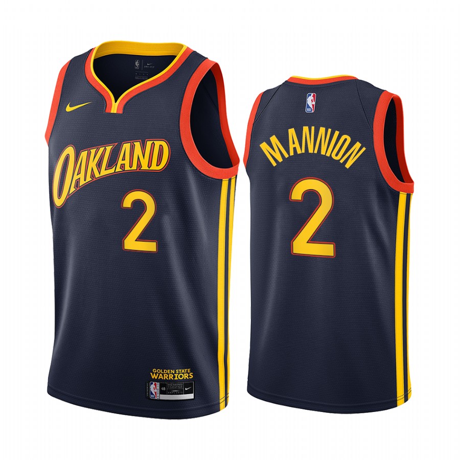 Personalized Warriors #2 Nico Mannion Navy NBA Swingman 2020-21 City Edition Jersey