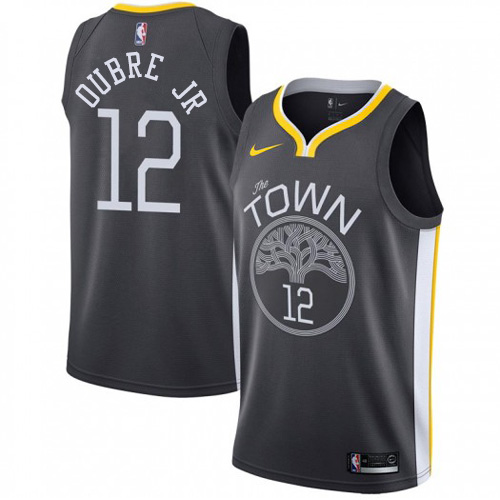Personalized Warriors #12 Kelly Oubre Jr Black NBA Swingman Statement Edition Jersey