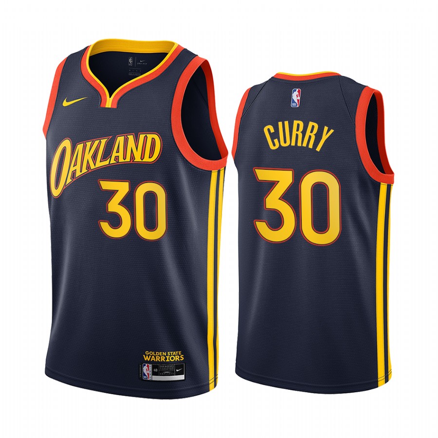 Personalized Warriors #30 Stephen Curry Navy NBA Swingman 2020-21 City Edition Jersey