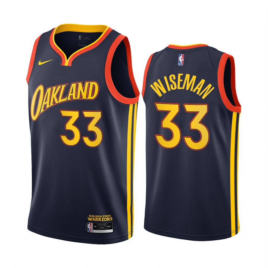 Personalized Warriors #33 James Wiseman Navy NBA Swingman 2020-21 City Edition Jersey