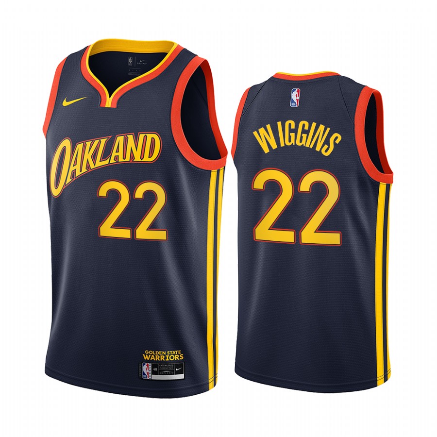Personalized Warriors #22 Andrew Wiggins Navy NBA Swingman 2020-21 City Edition Jersey