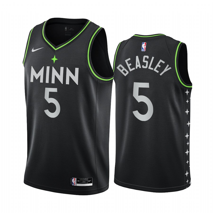 Personalized Timberwolves #5 Malik Beasley Black NBA Swingman 2020-21 City Edition Jersey