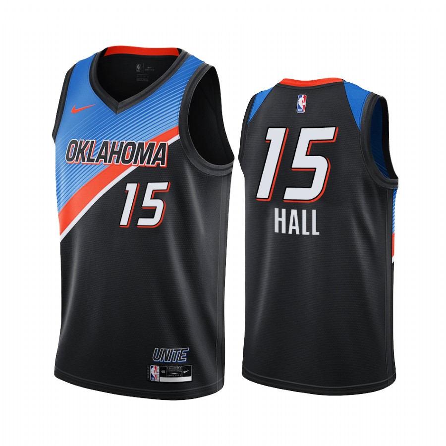 Personalized Thunder #15 Josh Hall Black NBA Swingman 2020-21 City Edition Jersey