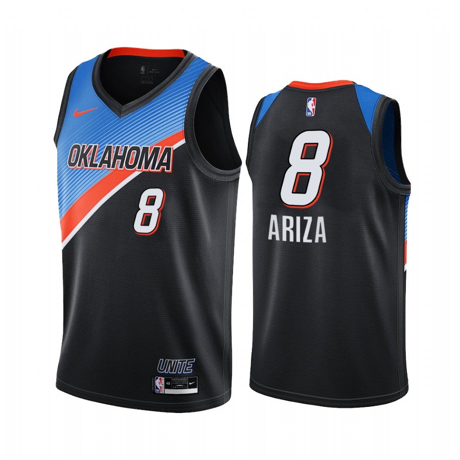 Personalized Thunder #8 Trevor Ariza Black NBA Swingman 2020-21 City Edition Jersey