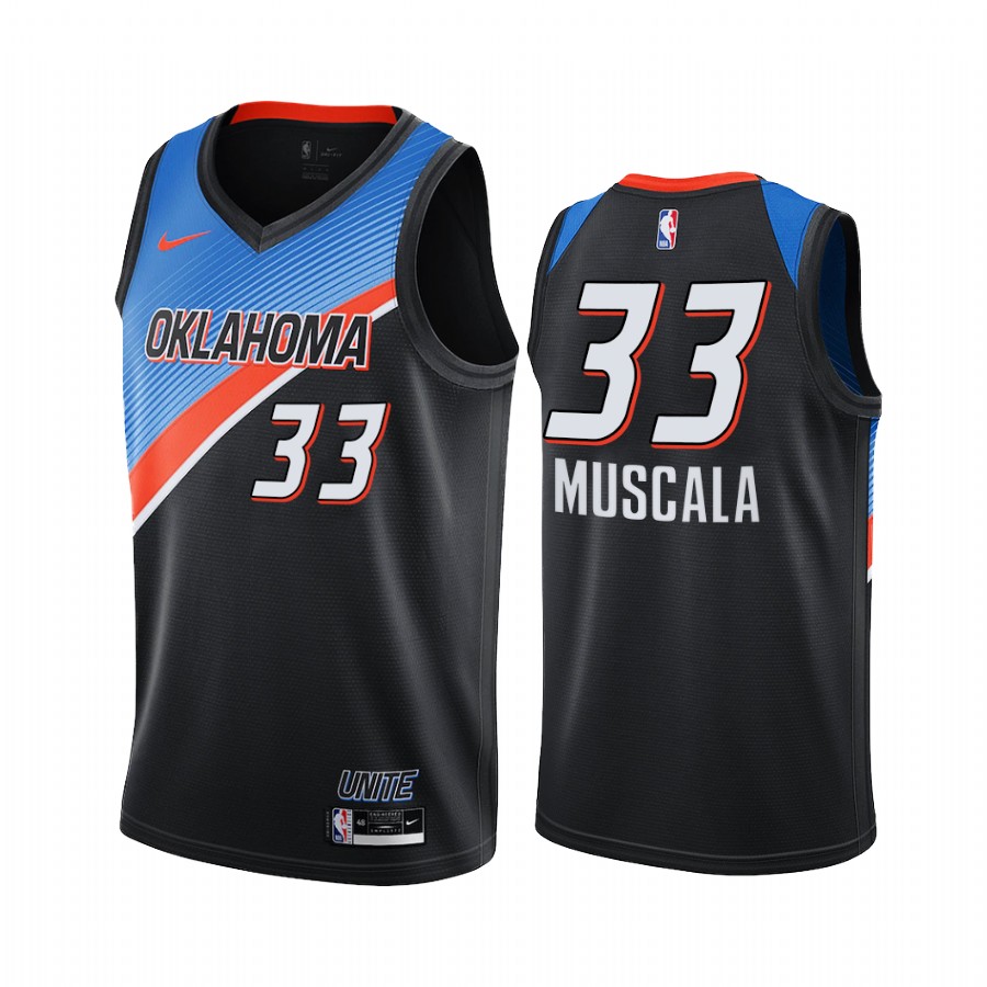 Personalized Thunder #33 Mike Muscala Black NBA Swingman 2020-21 City Edition Jersey