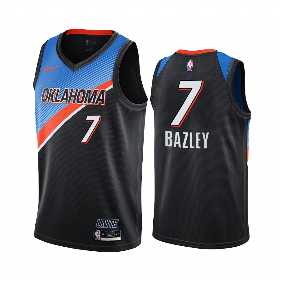 Personalized Thunder #7 Darius Bazley Black NBA Swingman 2020-21 City Edition Jersey