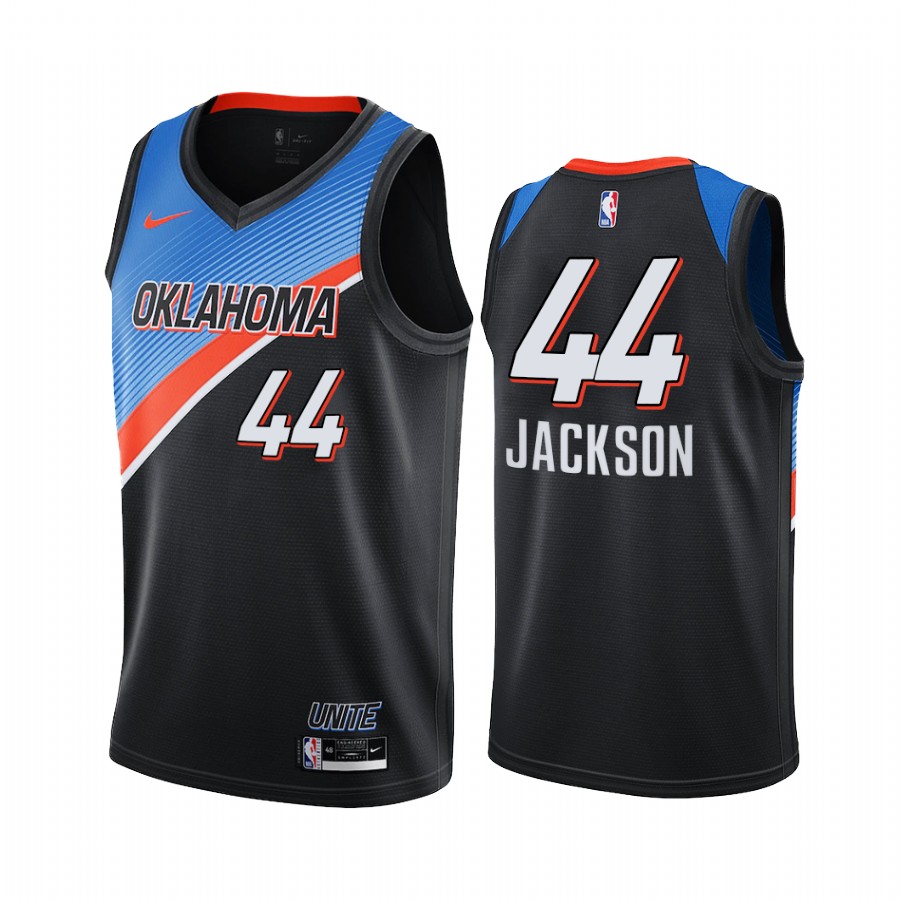 Personalized Thunder #44 Justin Jackson Black NBA Swingman 2020-21 City Edition Jersey