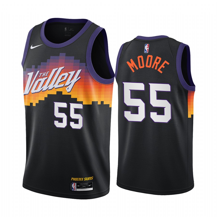 Personalized Suns #55 E’Twaun Moore Black NBA Swingman 2020-21 City Edition Jersey