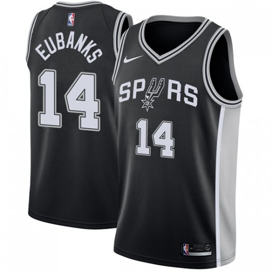 Personalized Spurs #14 Drew Eubanks Black NBA Swingman Icon Edition Jersey