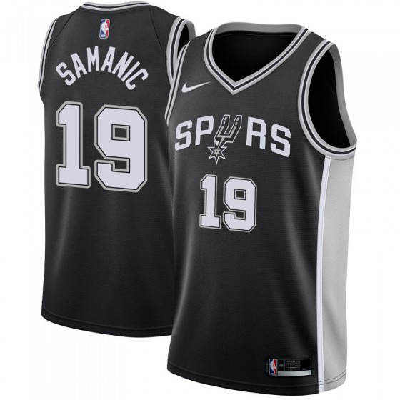 Personalized Spurs #19 Luka Samanic Black NBA Swingman Icon Edition Jersey