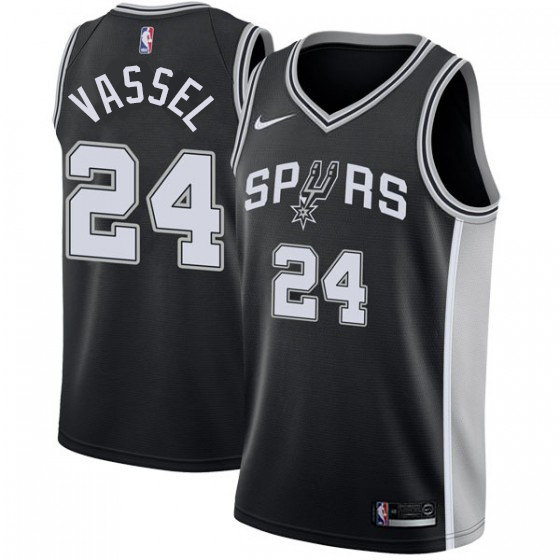 Personalized Spurs #24 Devin Vassell Black NBA Swingman Icon Edition Jersey