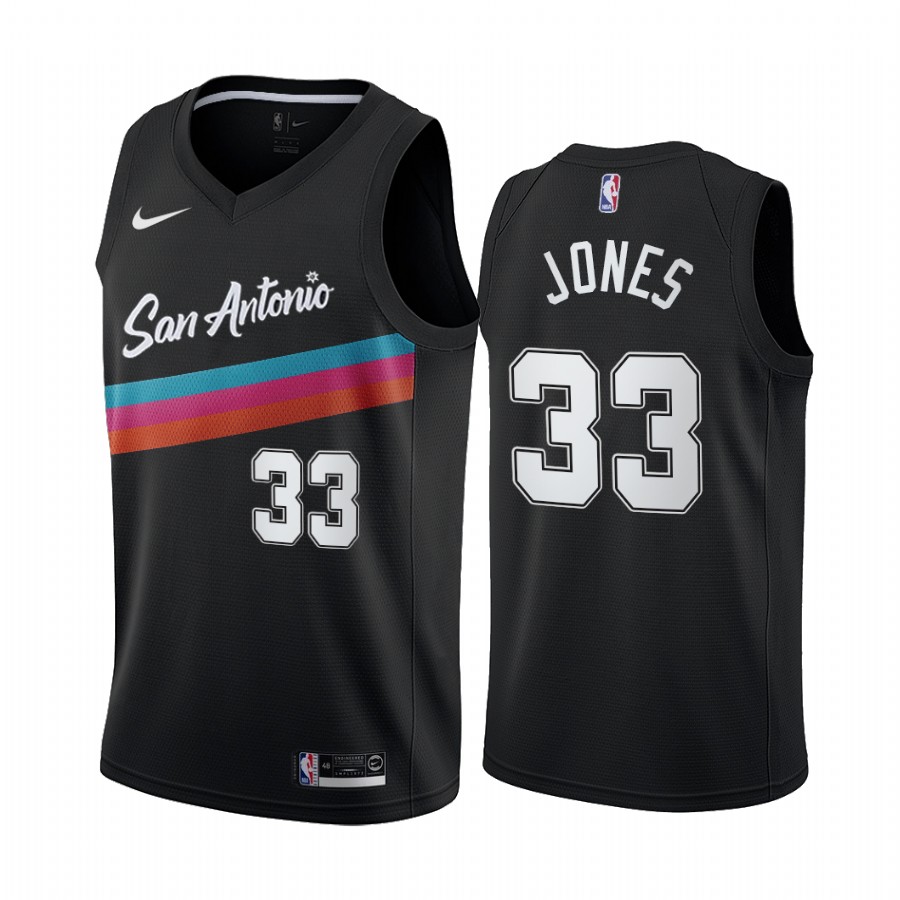 Personalized Spurs #33 Tre Jones Black NBA Swingman 2020-21 City Edition Jersey