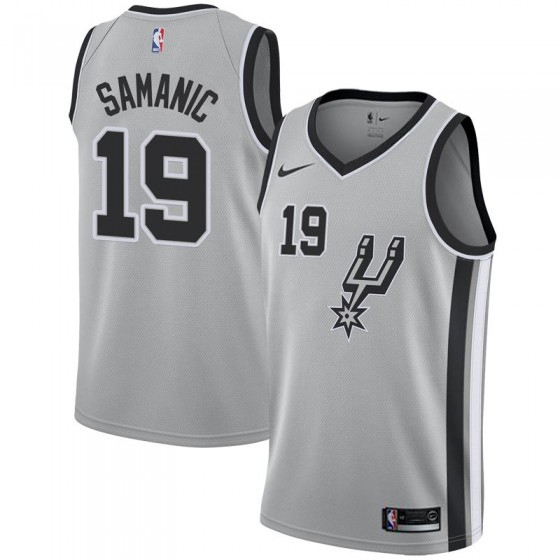 Personalized Spurs #19 Luka Samanic Silver NBA Swingman Statement Edition Jersey