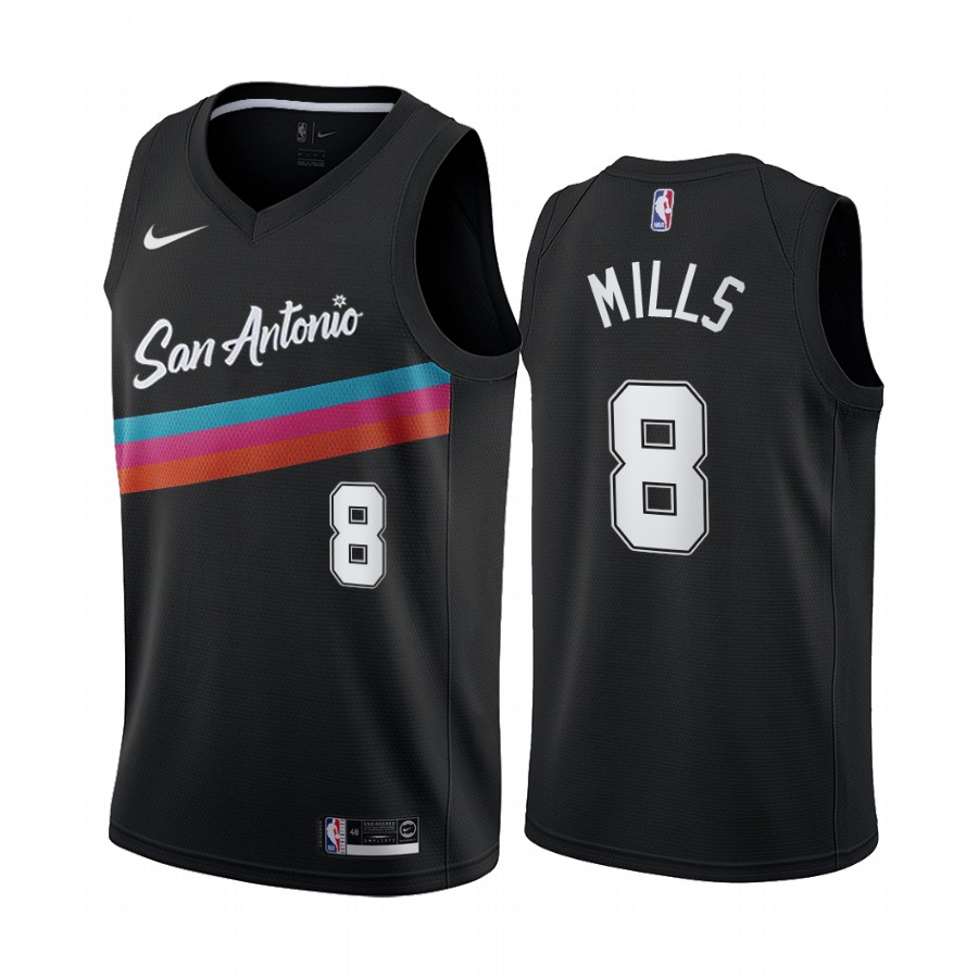 Personalized Spurs #8 Patty Mills Black NBA Swingman 2020-21 City Edition Jersey