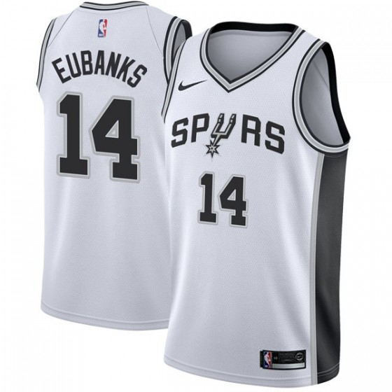 Personalized Spurs #14 Drew Eubanks White NBA Swingman Association Edition Jersey