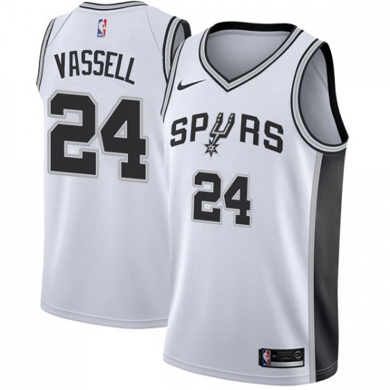 Personalized Spurs #24 Devin Vassell White NBA Swingman Association Edition Jersey