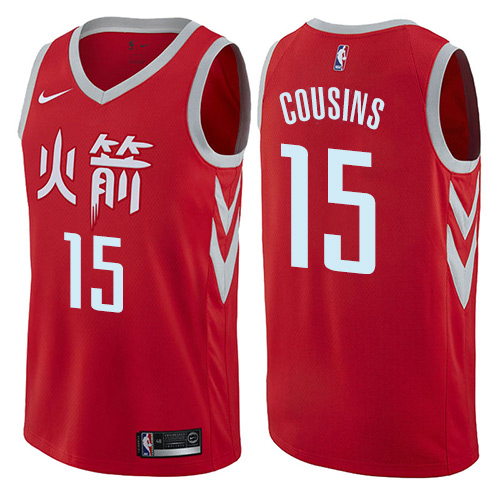 Personalized Rockets #15 DeMarcus Cousins Red NBA Swingman City Edition Jersey