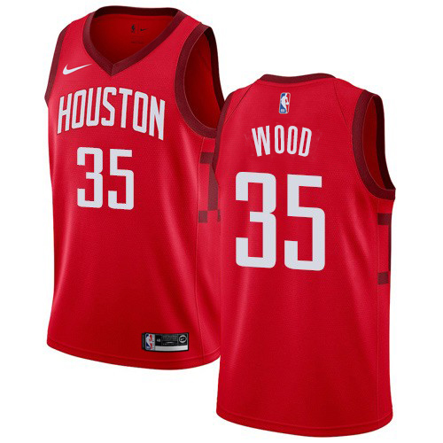 Personalized Rockets #35 Christian Wood Red NBA Swingman Earned Edition Jersey