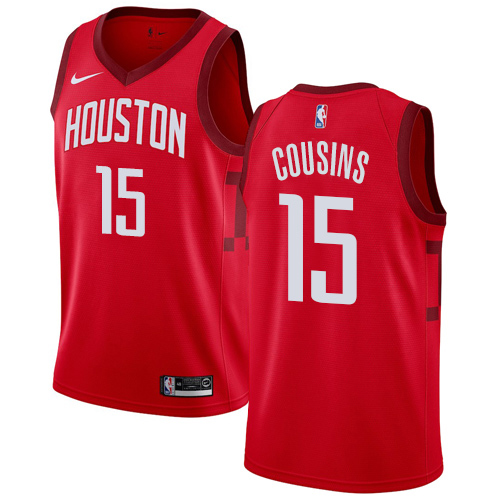 Personalized Rockets #15 DeMarcus Cousins Red NBA Swingman Earned Edition Jersey