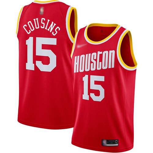 Personalized Rockets #15 DeMarcus Cousins Red NBA Swingman Hardwood Classics Jersey