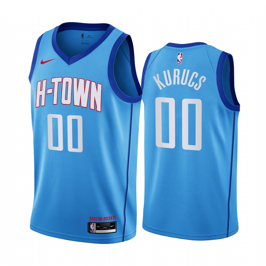 Personalized Rockets #00 Rodions Kurucs Blue NBA Swingman 2020-21 City Edition Jersey