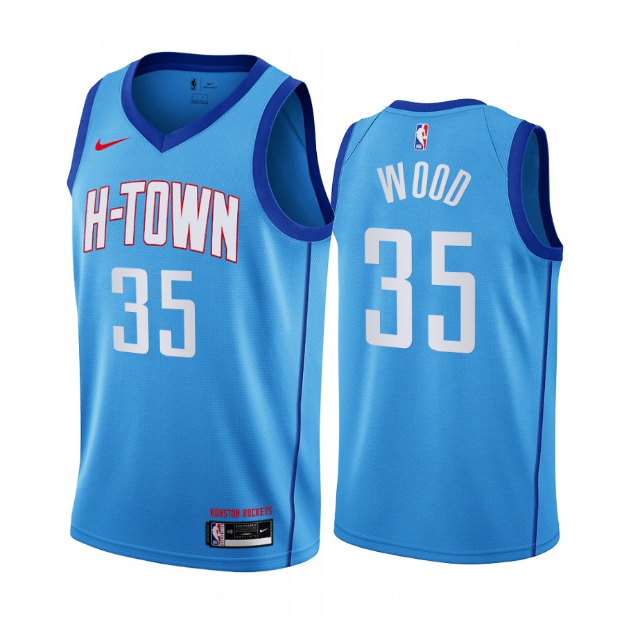 Personalized Rockets #35 Christian Wood Blue NBA Swingman 2020-21 City Edition Jersey