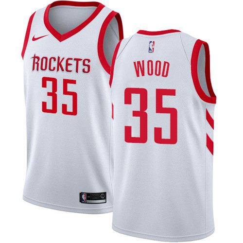 Personalized Rockets #35 Christian Wood White NBA Swingman Association Edition Jersey