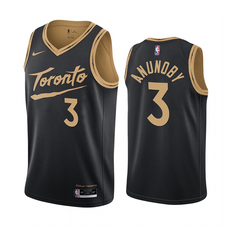 Personalized Raptors #3 OG Anunoby Black NBA Swingman 2020-21 City Edition Jersey